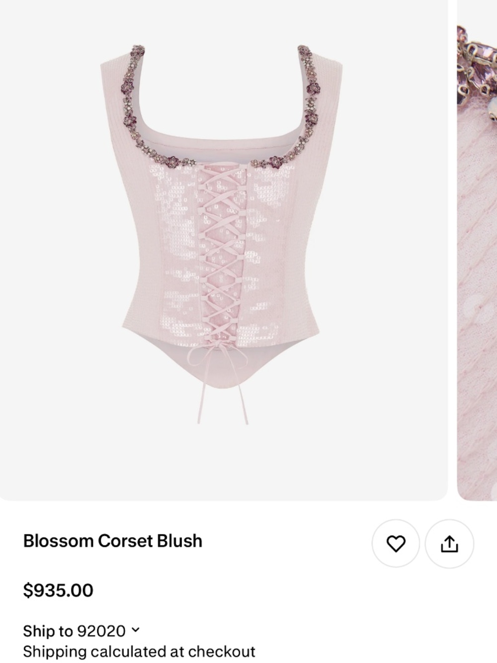 Clio Peppiatt corset and skirt blossom in blush - Picture 6 of 6